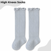 Baby Knee High Socks for Baby Soft Cotton Non-Slip and Stylish Designs (Grey)